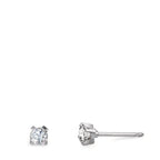 Fülbevaló 750/18 K fehér arany Gyémánt 0.20 ct, 2 Kövek, w-si Ø3 mm