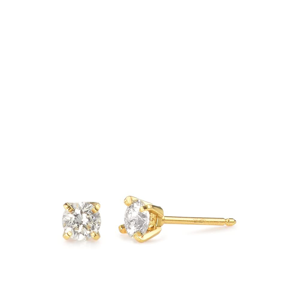 Fülbevaló 750/18 K sárga arany Gyémánt 0.30 ct, 2 Kövek, w-si