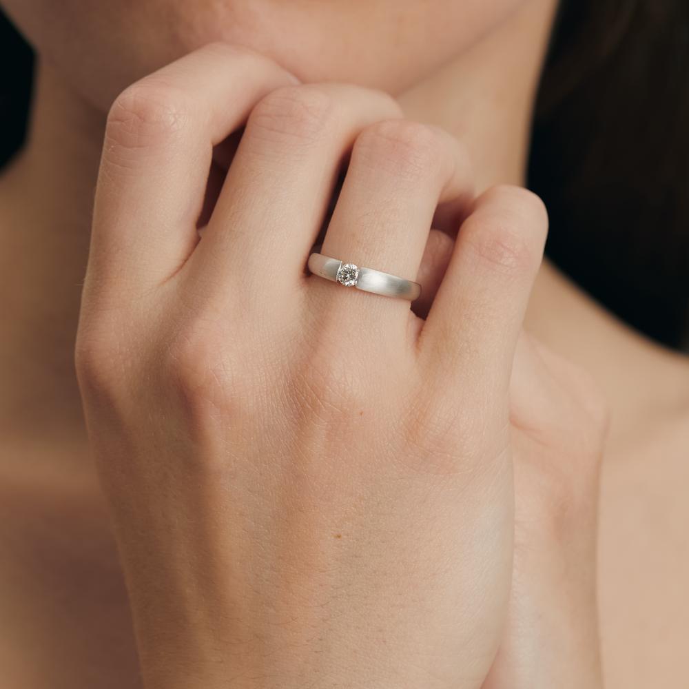 Szoliter gyűrű 750/18 K fehér arany Gyémánt Fehér, 0.20 ct, w-si Ø3.8 mm