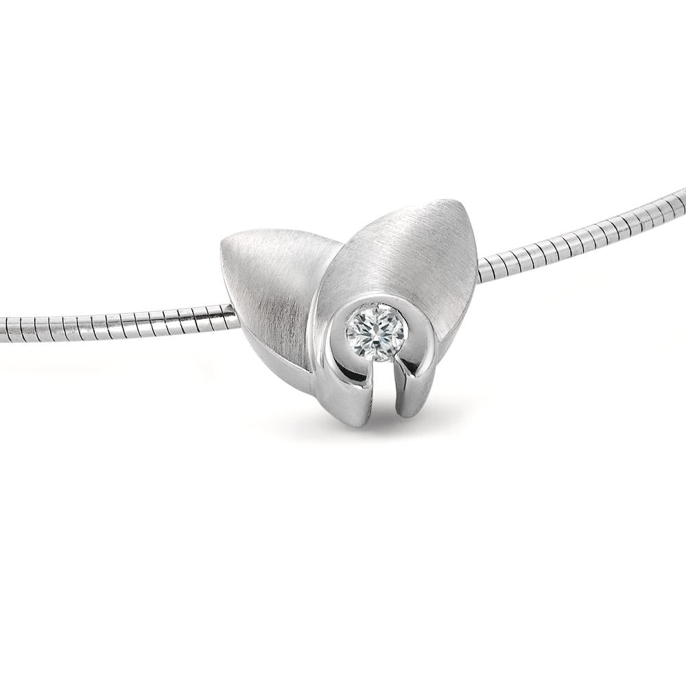 Medál 750/18 K fehér arany Gyémánt 0.12 ct, w-si