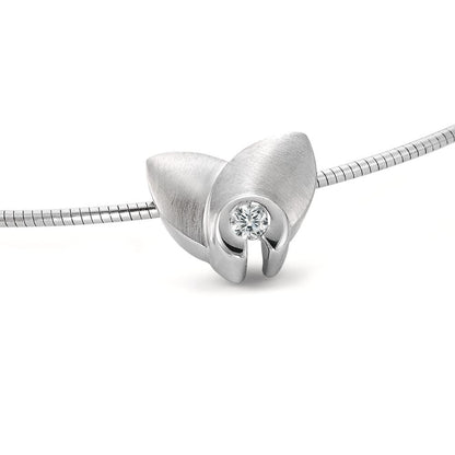 Medál 750/18 K fehér arany Gyémánt 0.12 ct, w-si