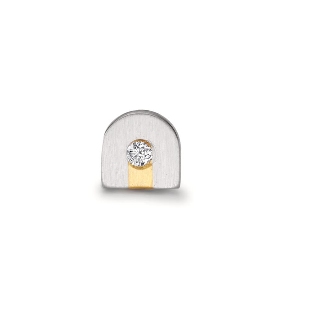 Egy darab fülbevaló 950 platina Gyémánt 0.02 ct, w-si