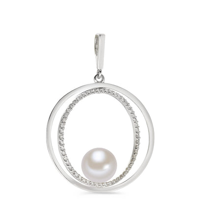 Medál 750/18 K fehér arany Gyémánt 0.35 ct, 55 Kövek, w-si édesvízi tenyésztett gyöngy