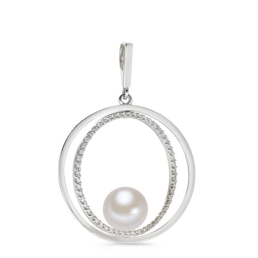 Medál 750/18 K fehér arany Gyémánt 0.35 ct, 55 Kövek, w-si édesvízi tenyésztett gyöngy