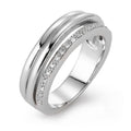 Gyűrű 750/18 K fehér arany Gyémánt 0.08 ct, 19 Kövek, w-si