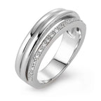 Gyűrű 750/18 K fehér arany Gyémánt 0.08 ct, 19 Kövek, w-si