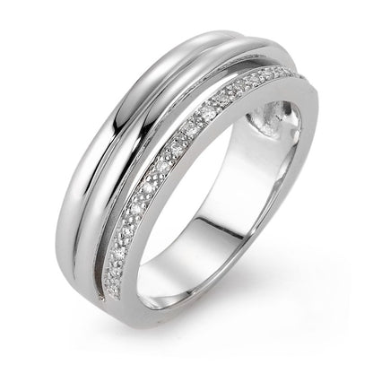 Gyűrű 750/18 K fehér arany Gyémánt 0.08 ct, 19 Kövek, w-si