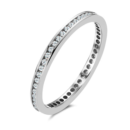 Memória gyűrű 750/18 K fehér arany Gyémánt 0.25 ct, 50 Kövek, w-si