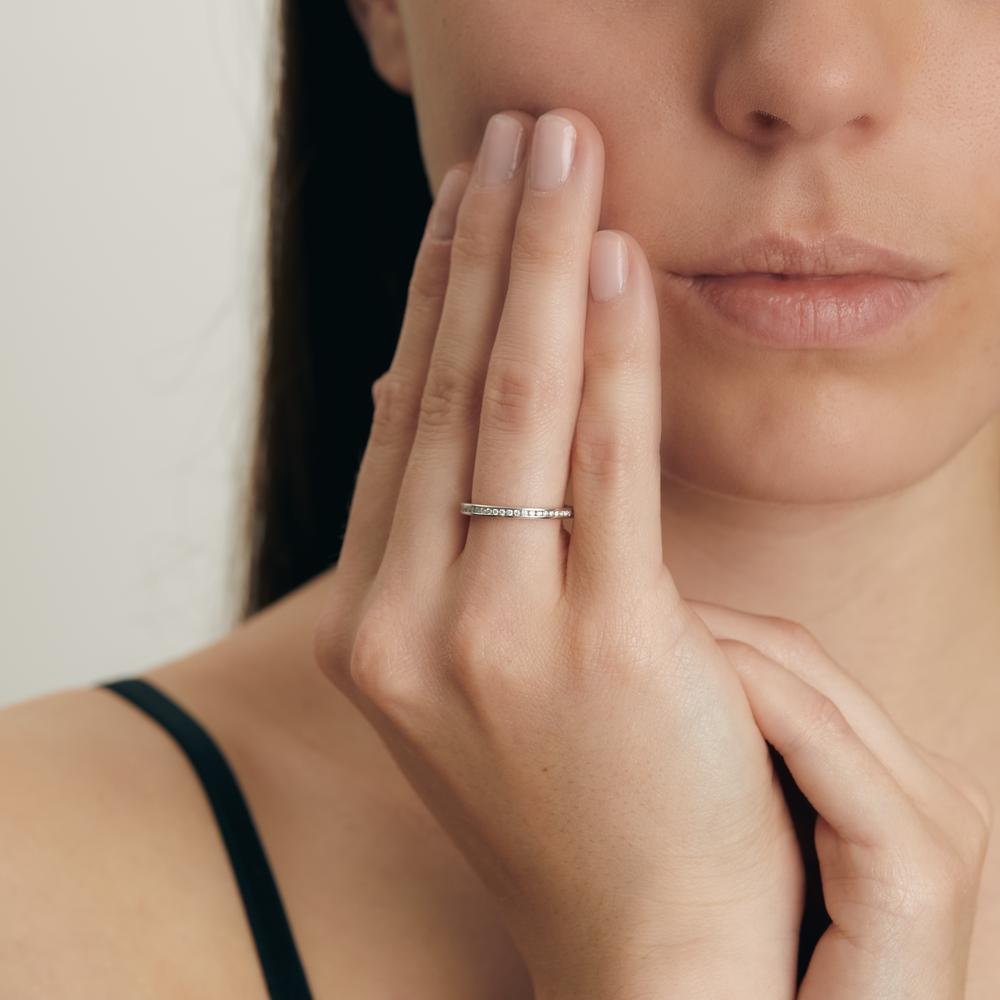 Memória gyűrű 750/18 K fehér arany Gyémánt 0.25 ct, 50 Kövek, w-si
