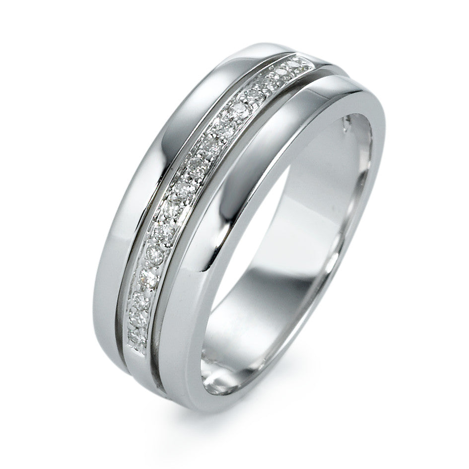 Gyűrű 750/18 K fehér arany Gyémánt 0.103 ct, 16 Kövek, w-si