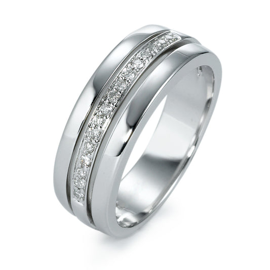 Gyűrű 750/18 K fehér arany Gyémánt 0.103 ct, 16 Kövek, w-si