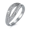 Gyűrű 750/18 K fehér arany Gyémánt 0.22 ct, 22 Kövek, w-si