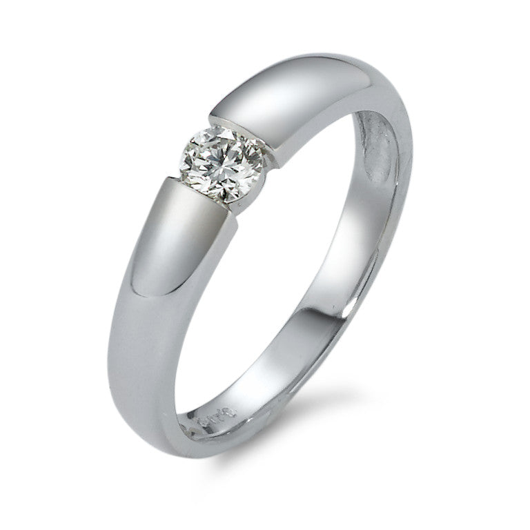Szoliter gyűrű 750/18 K fehér arany Gyémánt 0.20 ct, vsi Ø3.5 mm