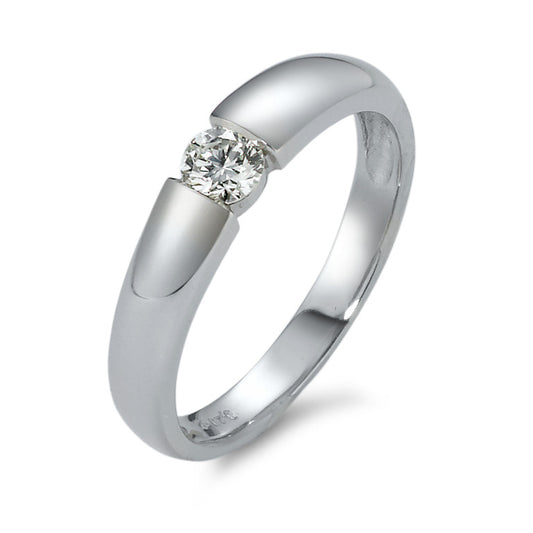 Szoliter gyűrű 750/18 K fehér arany Gyémánt 0.20 ct, vsi Ø3.5 mm