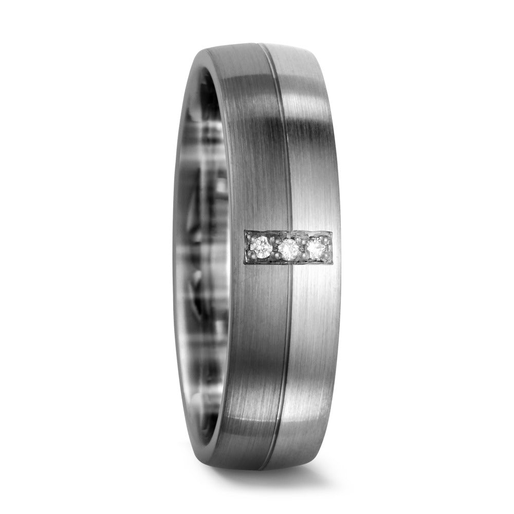 Partnergyűrű 375/9 K fehér arany, 500 palládium Gyémánt 0.03 ct, 3 Kövek, tw-si