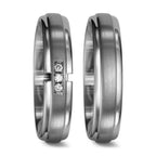 Partnergyűrű 950 palládium Gyémánt 0.03 ct, 3 Kövek, tw-si