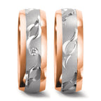 Partnergyűrű 750/18 K fehér arany, 750/18 K vörös arany Gyémánt 0.02 ct, w-si