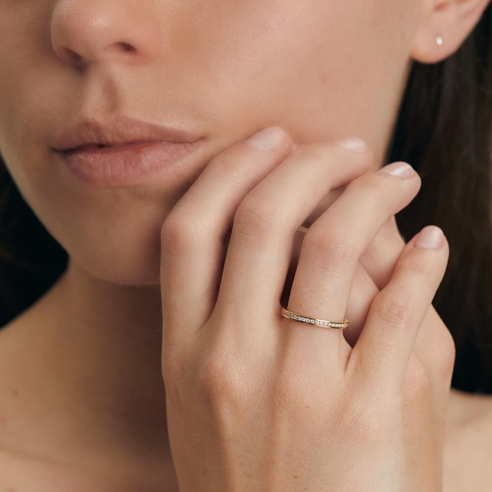 Memória gyűrű 750/18 K sárga arany Gyémánt 0.25 ct, 50 Kövek, w-si