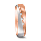 Partnergyűrű 750/18 K vörös arany, 750/18 K fehér arany Gyémánt 0.045 ct, 3 Kövek, tw-vsi