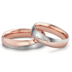 Partnergyűrű 750/18 K vörös arany, 750/18 K fehér arany Gyémánt 0.045 ct, 3 Kövek, tw-vsi
