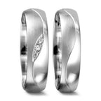 Partnergyűrű 750/18 K fehér arany Gyémánt 0.02 ct, 3 Kövek, tw-vsi