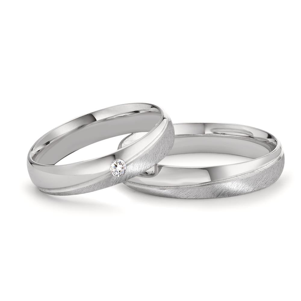 Partnergyűrű 750/18 K fehér arany Gyémánt 0.04 ct, tw-vsi
