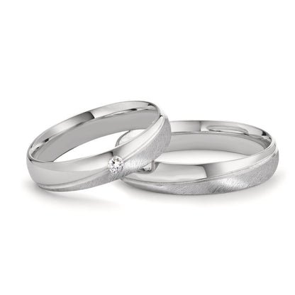 Partnergyűrű 750/18 K fehér arany Gyémánt 0.04 ct, tw-vsi