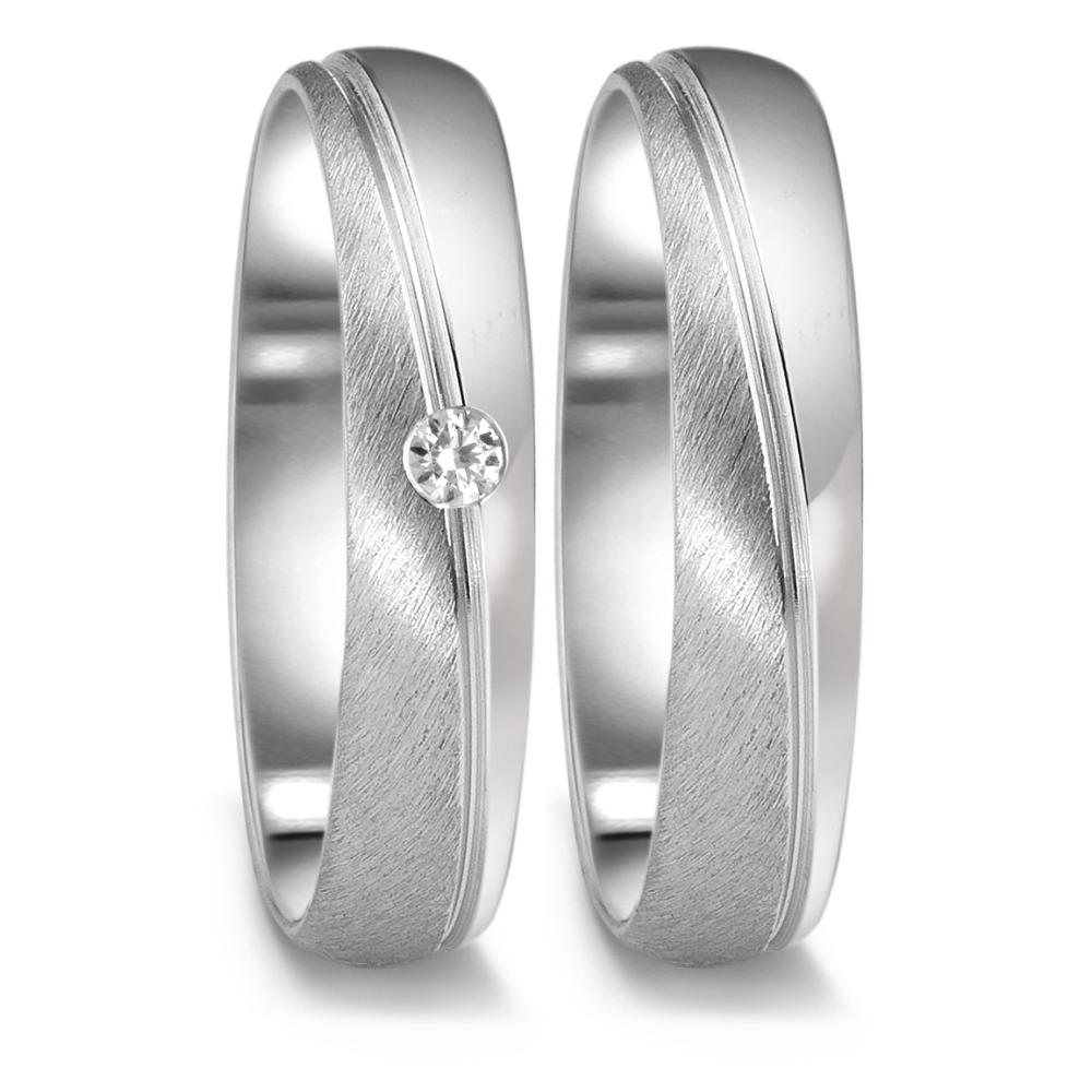 Partnergyűrű 750/18 K fehér arany Gyémánt 0.04 ct, tw-vsi