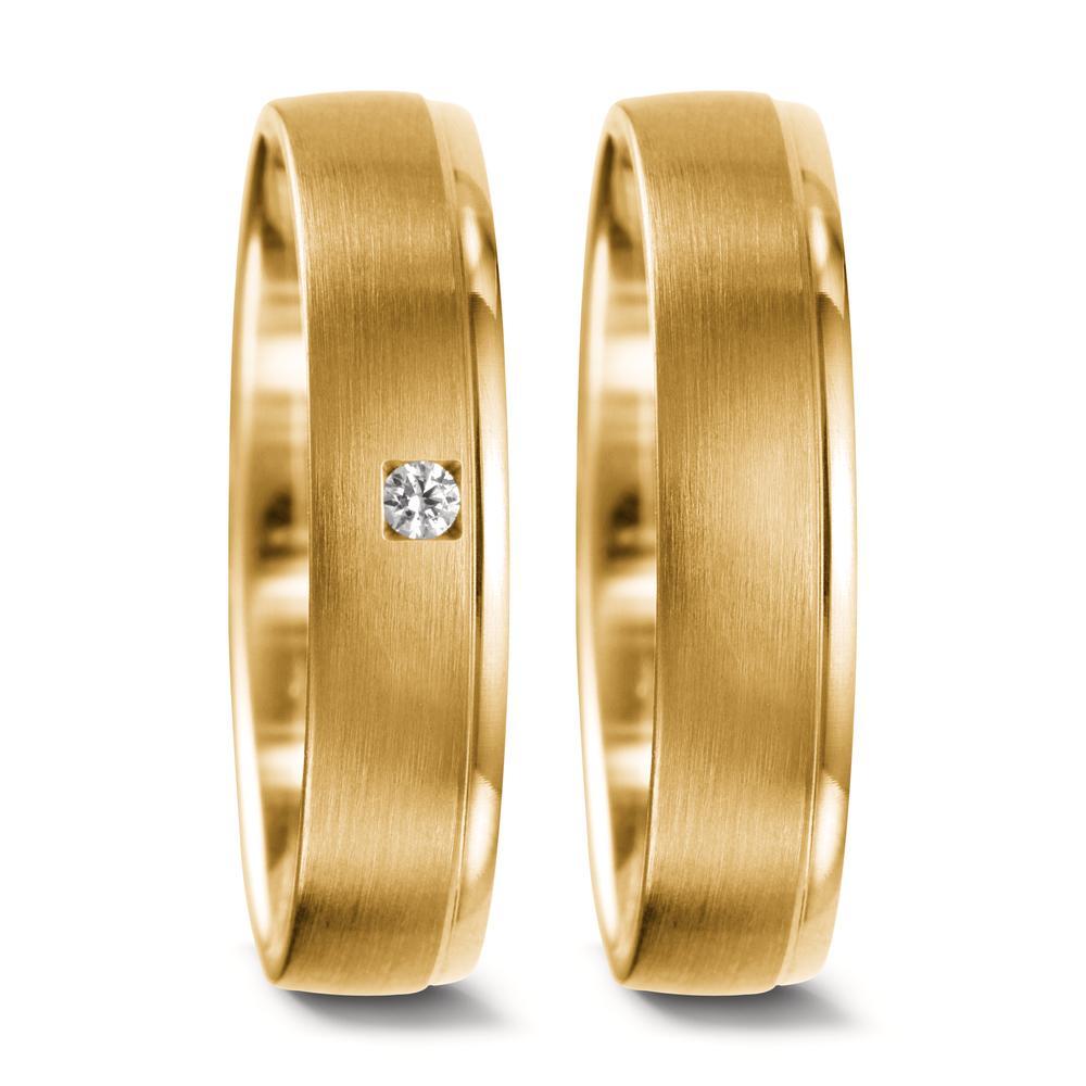 Partnergyűrű 750/18 K sárga arany Gyémánt 0.03 ct, tw-vsi