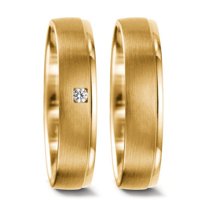 Partnergyűrű 750/18 K sárga arany Gyémánt 0.03 ct, tw-vsi