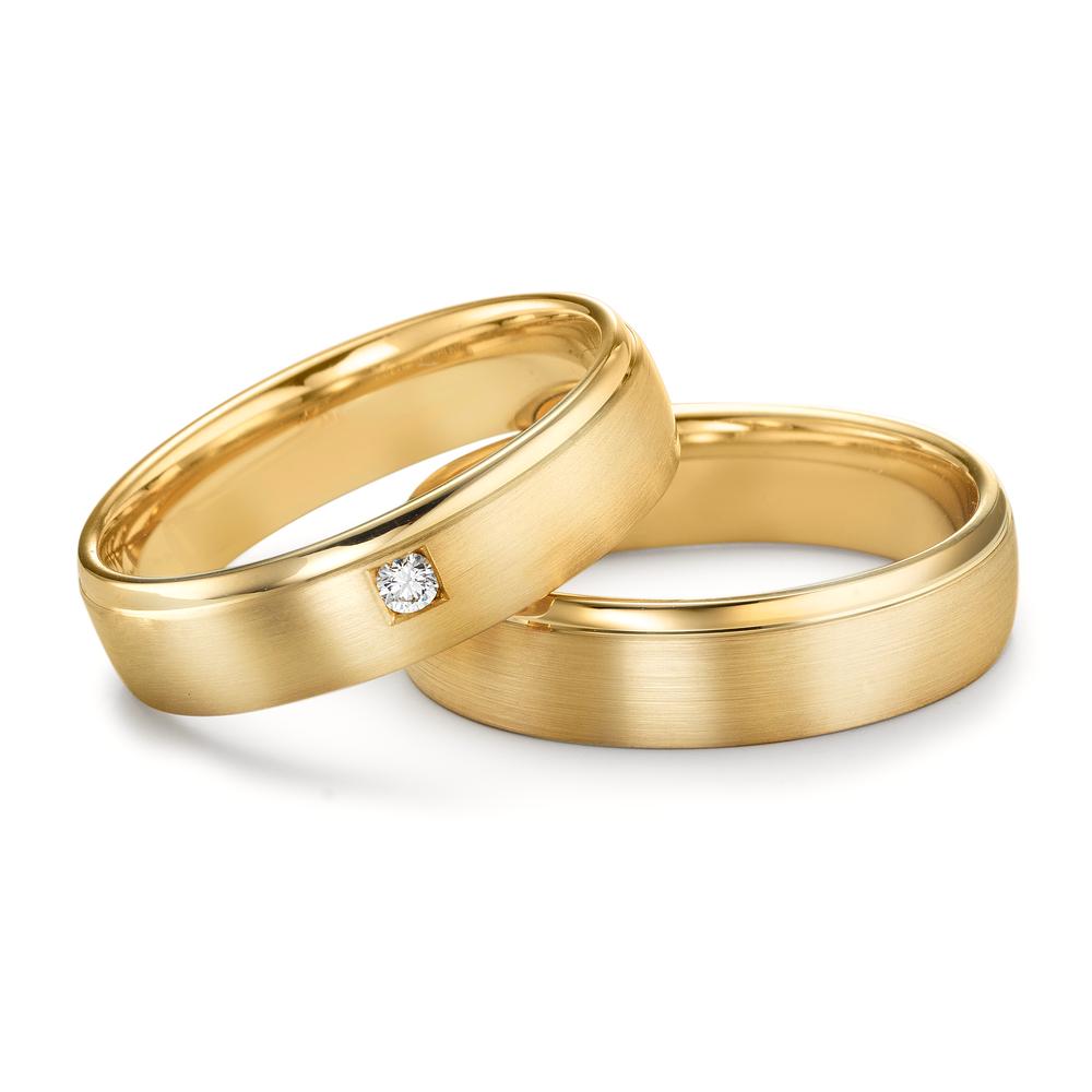 Partnergyűrű 750/18 K sárga arany Gyémánt 0.03 ct, tw-vsi