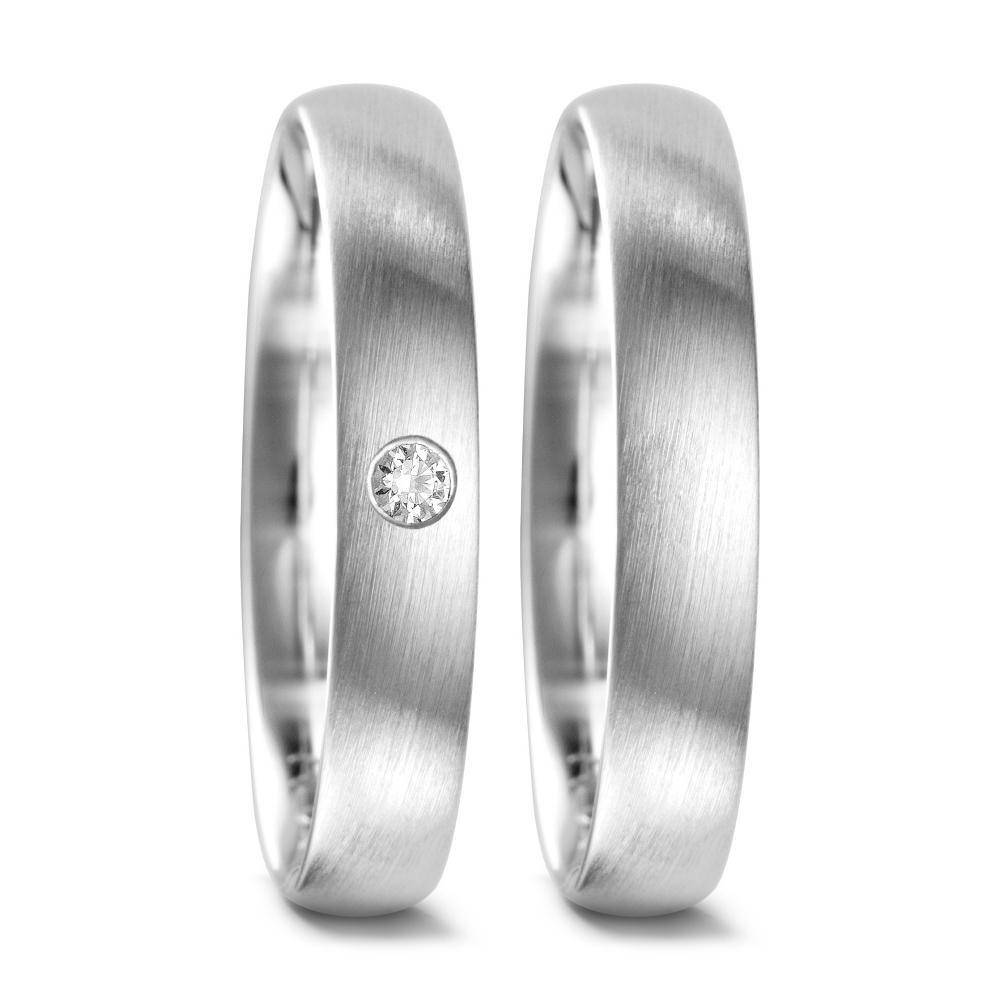 Partnergyűrű 750/18 K fehér arany Gyémánt 0.04 ct, tw-vsi