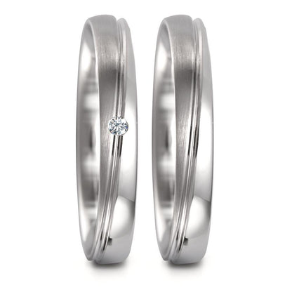 Partnergyűrű 750/18 K fehér arany Gyémánt 0.02 ct, tw-vsi