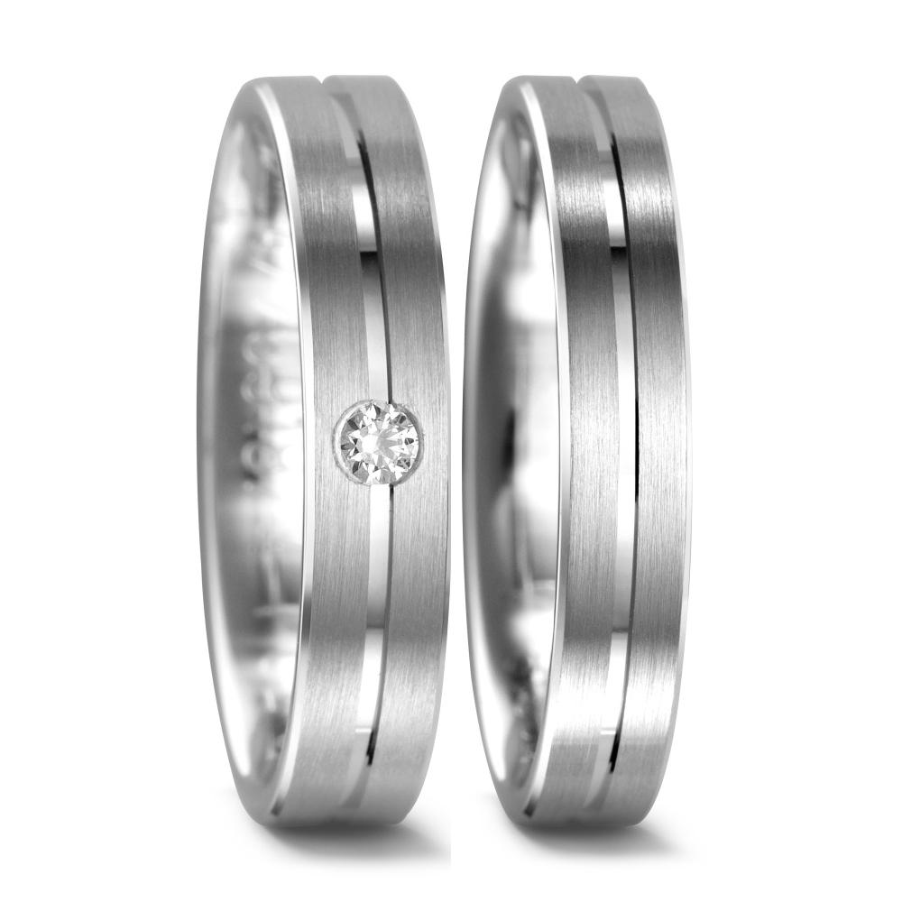 Partnergyűrű 750/18 K fehér arany Gyémánt 0.04 ct, tw-vsi