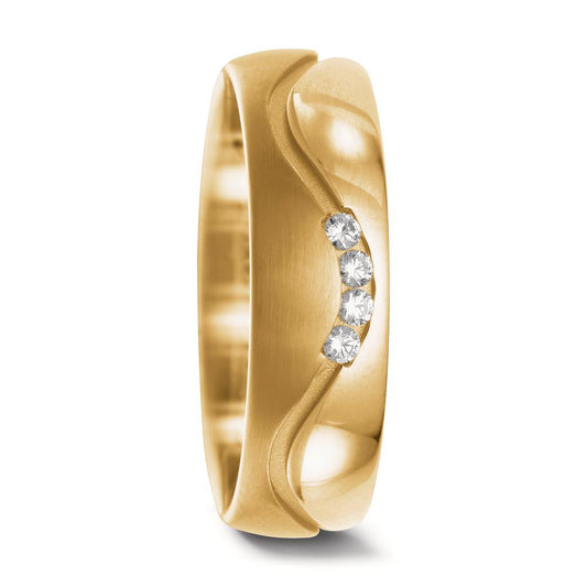 Partnergyűrű 750/18 K sárga arany Gyémánt 0.08 ct, 4 Kövek, w-si