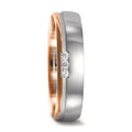 Partnergyűrű 750/18 K fehér arany, 750/18 K vörös arany Gyémánt 0.045 ct, 3 Kövek, w-si