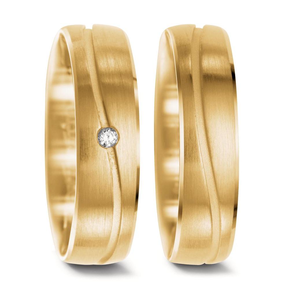 Partnergyűrű 750/18 K sárga arany Gyémánt 0.02 ct, w-si