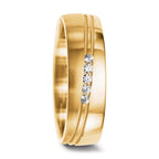 Partnergyűrű 750/18 K sárga arany Gyémánt 0.075 ct, 5 Kövek, w-si