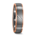 Gyűrű 950 palládium, 750/18 K vörös arany Gyémánt 0.025 ct, 5 Kövek, tw-vsi