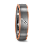 Gyűrű 950 palládium, 750/18 K vörös arany Gyémánt 0.025 ct, 5 Kövek, tw-vsi