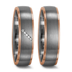 Gyűrű 950 palládium, 750/18 K vörös arany Gyémánt 0.025 ct, 5 Kövek, tw-vsi
