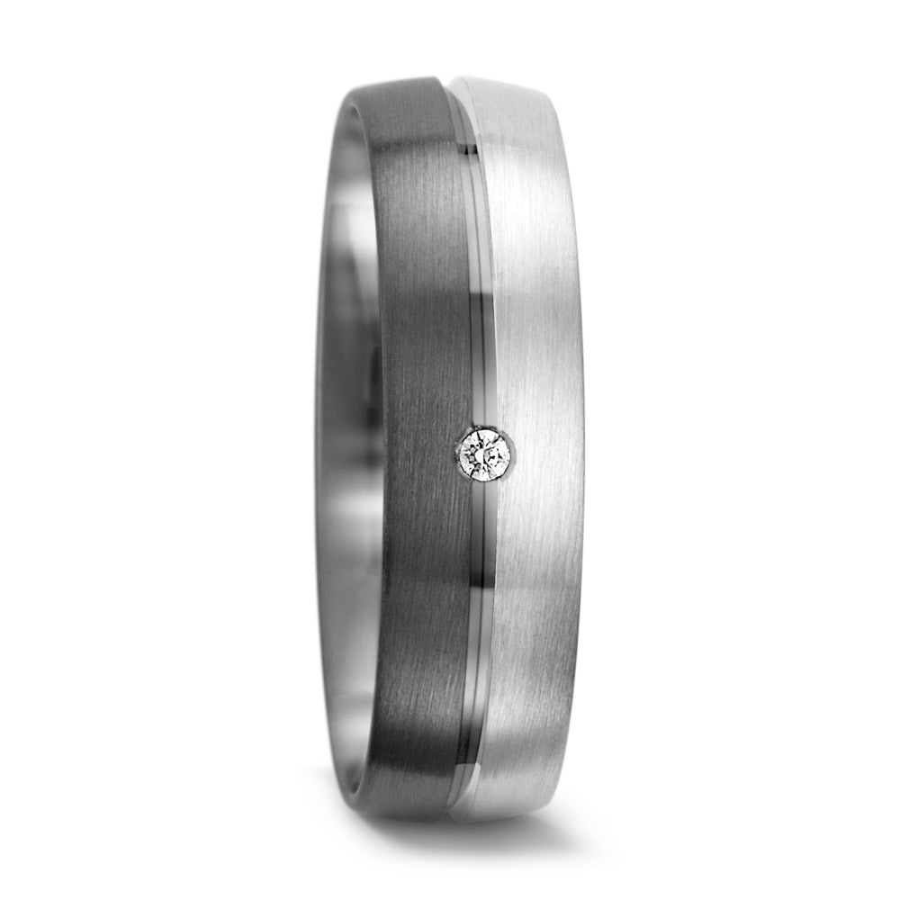 Partnergyűrű 375/9 K fehér arany, 500 palládium Gyémánt 0.01 ct, tw-vsi