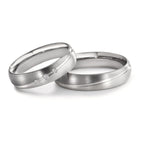 Partnergyűrű 500 palládium, 375/9 K fehér arany Gyémánt 0.045 ct, 3 Kövek, tw-vsi