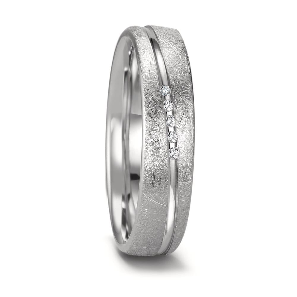 Partnergyűrű 750/18 K fehér arany Gyémánt 0.025 ct, 5 Kövek, tw-si