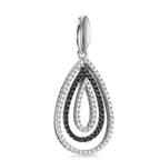 Medál 750/18 K fehér arany Gyémánt Fekete, 0.52 ct, 104 Kövek, Briliáns, tw-vsi