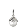 Medál 750/18 K fehér arany Gyémánt Fekete, 0.28 ct, 46 Kövek, Briliáns, tw-vsi édesvízi tenyésztett gyöngy Fehér, 12 mm Ø14 mm