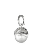 Medál 750/18 K fehér arany Gyémánt Fekete, 0.28 ct, 46 Kövek, Briliáns, tw-vsi édesvízi tenyésztett gyöngy Fehér, 12 mm Ø14 mm