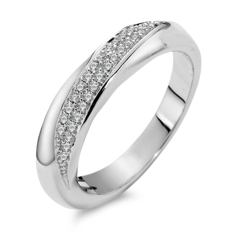 Gyűrű 750/18 K fehér arany Gyémánt Fehér, 0.20 ct, 40 Kövek, Briliáns, w-si