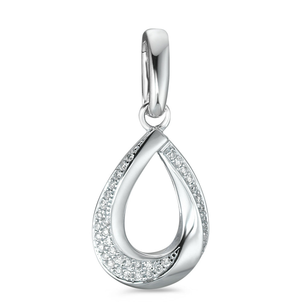 Medál 750/18 K fehér arany Gyémánt Fehér, 0.19 ct, 38 Kövek, Briliáns, w-si