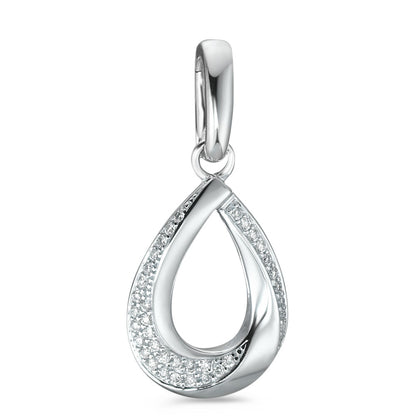 Medál 750/18 K fehér arany Gyémánt Fehér, 0.19 ct, 38 Kövek, Briliáns, w-si